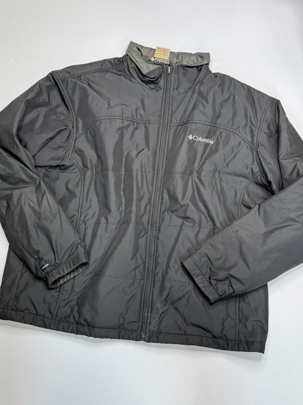 Columbia Interchange Jacket Mens XXL Black Insulated Full Zip Nylon Outdoor